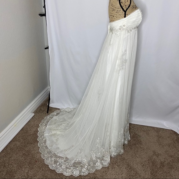 WTOO Strapless Floral Applique Wedding Dress - Picture 6 of 14